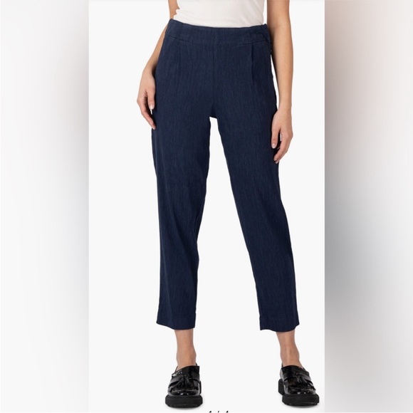NWT Kut from the Kloth Milla Linen Blend Tapered Pants | Dark Indigo | 2 - Picture 1 of 7